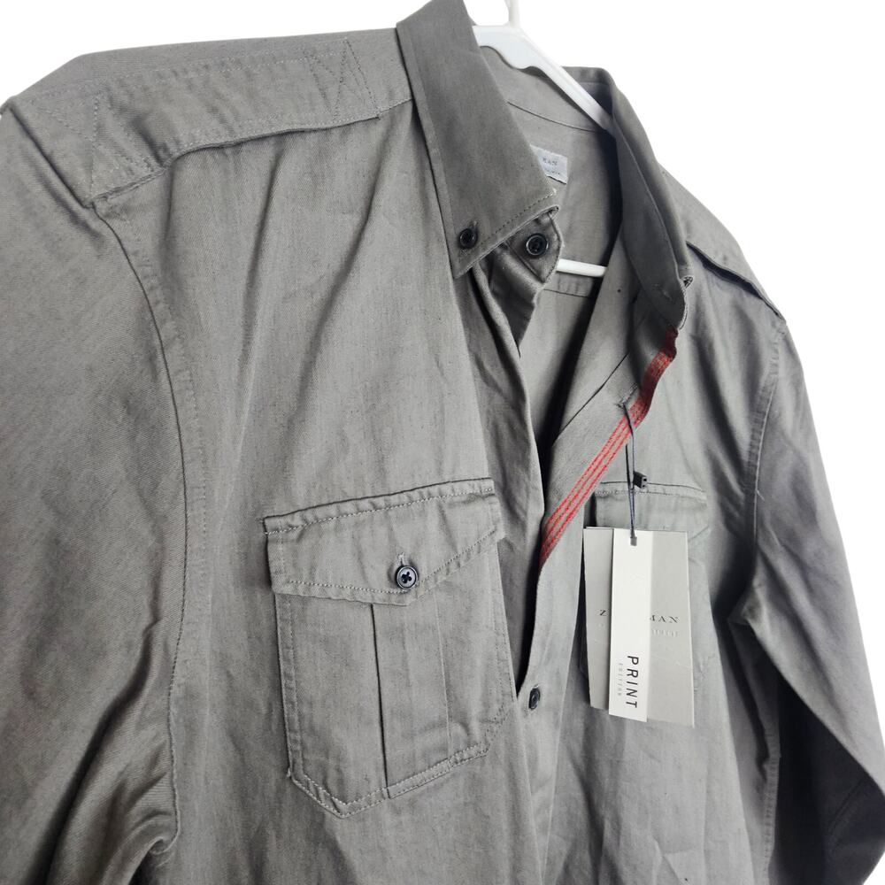 Zara Mens Graphic Shirt Size L Streetwear Stop Looking For Answers Grunge Skater - Picture 6 of 10